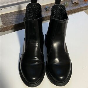 Dr. Martens Black Leather Flora Chelsea Boots